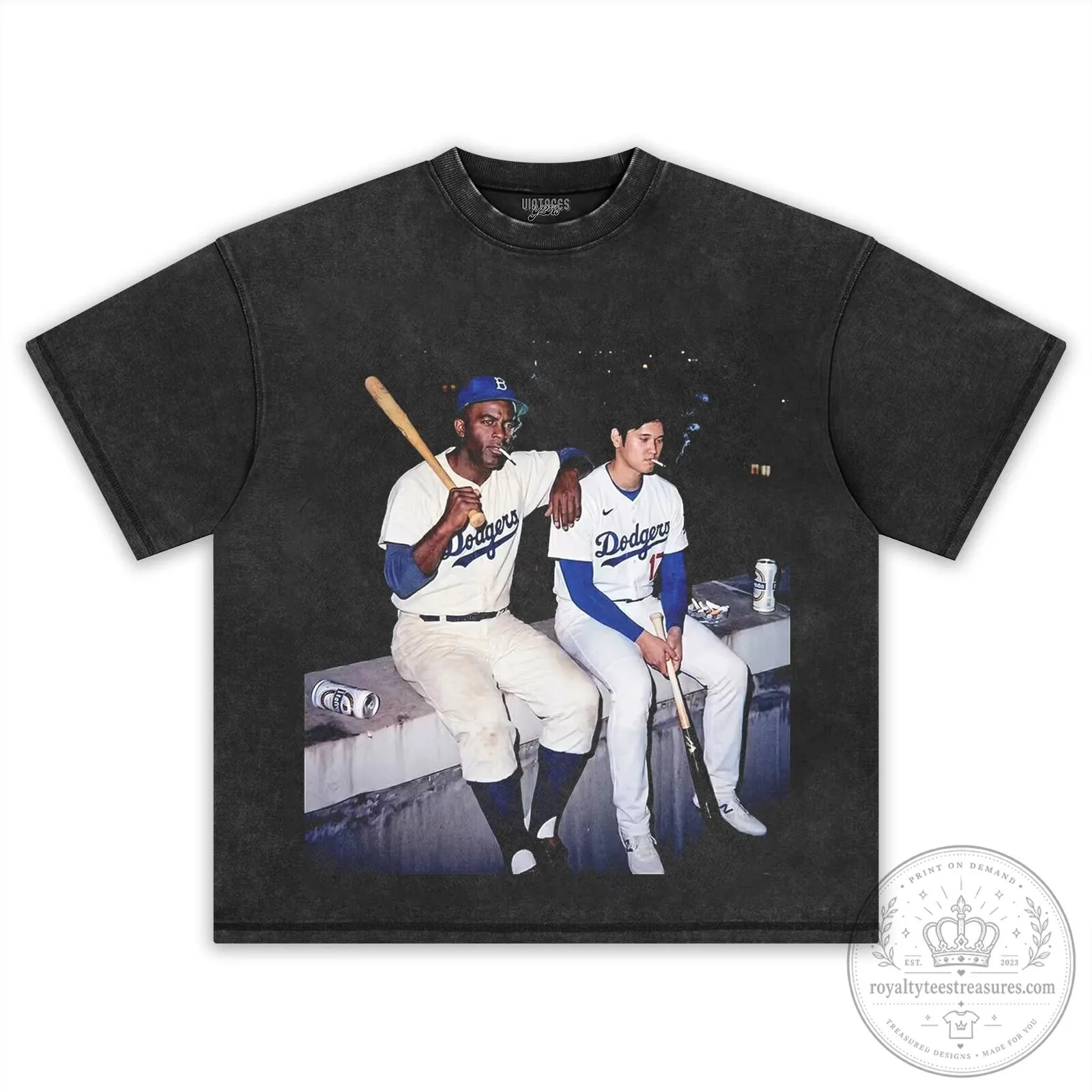 Dodgers Fan T-Shirt Featuring Shohei Ohtani and Jackie Robinson 8 Dodgers Fan T-Shirt Featuring Shohei Ohtani and Jackie Robinson
