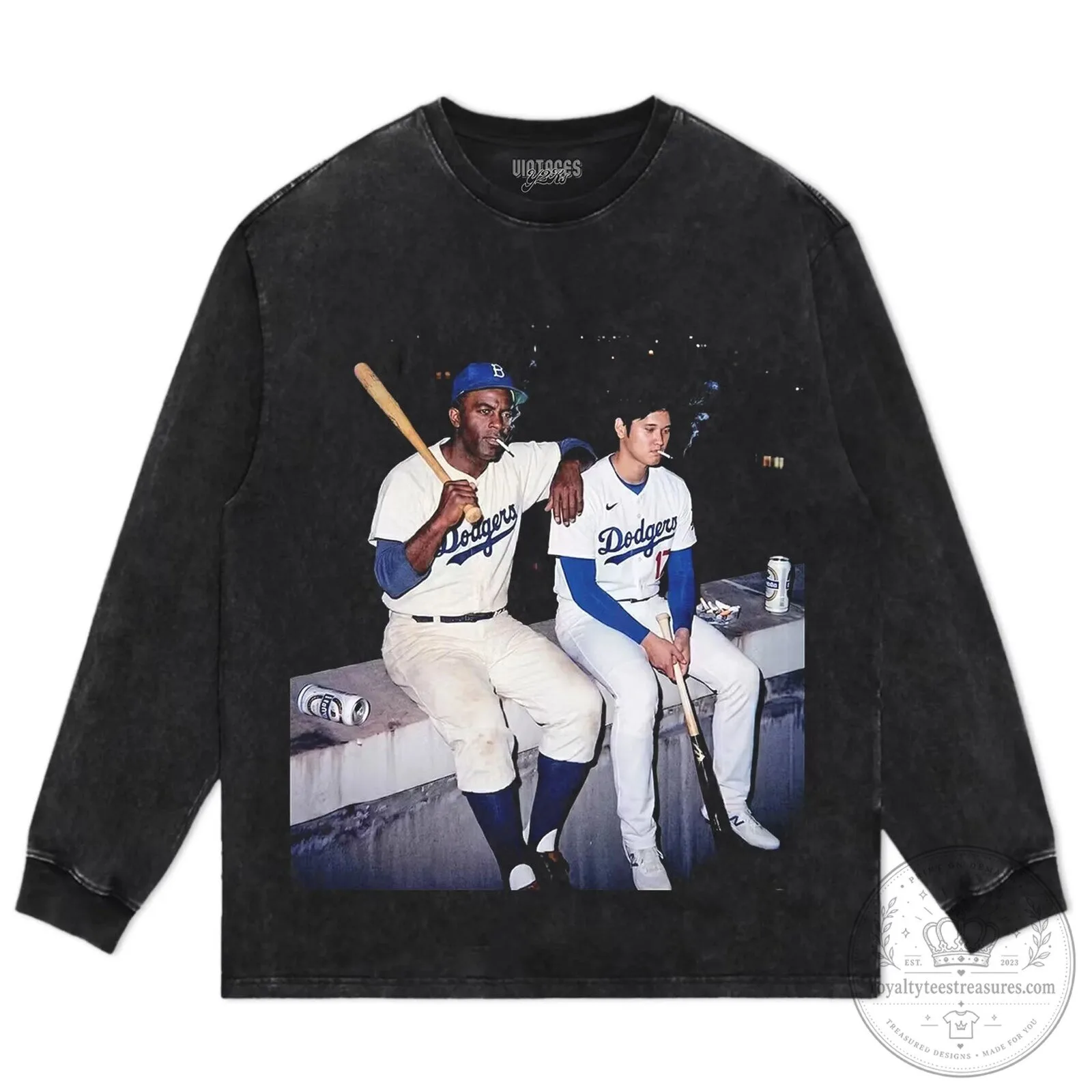 Dodgers Fan T-Shirt Featuring Shohei Ohtani and Jackie Robinson 12 Dodgers Fan T-Shirt Featuring Shohei Ohtani and Jackie Robinson