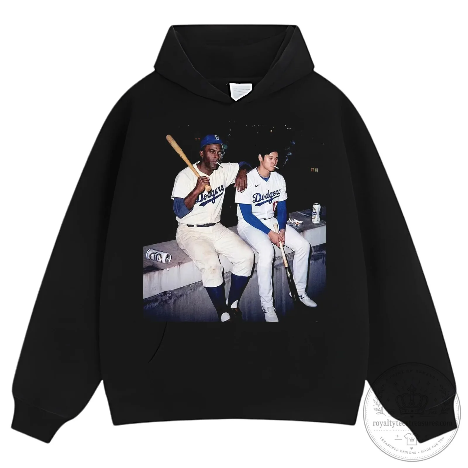 Dodgers Fan T-Shirt Featuring Shohei Ohtani and Jackie Robinson 13 Dodgers Fan T-Shirt Featuring Shohei Ohtani and Jackie Robinson