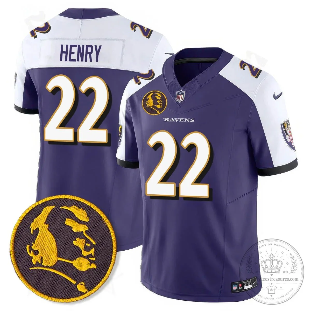 Baltimore Ravens Lamar Jackson John Madden Patch Black Football Jersey 34 Baltimore Ravens Lamar Jackson John Madden Patch Black Football Jersey
