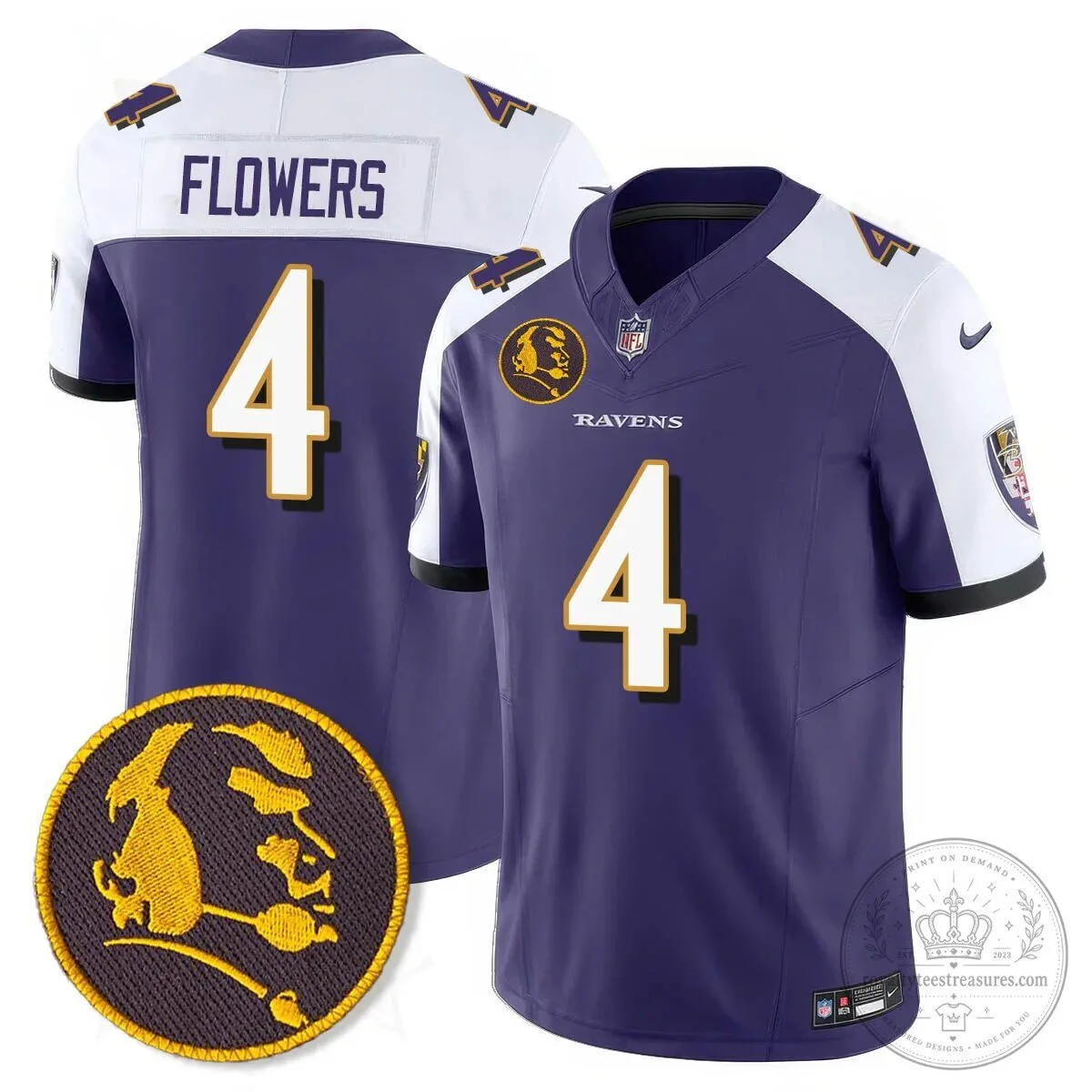 Baltimore Ravens Lamar Jackson John Madden Patch Black Football Jersey 35 Baltimore Ravens Lamar Jackson John Madden Patch Black Football Jersey