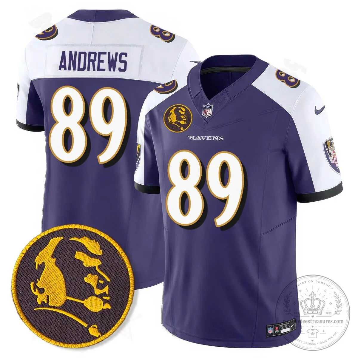 Baltimore Ravens Lamar Jackson John Madden Patch Black Football Jersey 37 Baltimore Ravens Lamar Jackson John Madden Patch Black Football Jersey