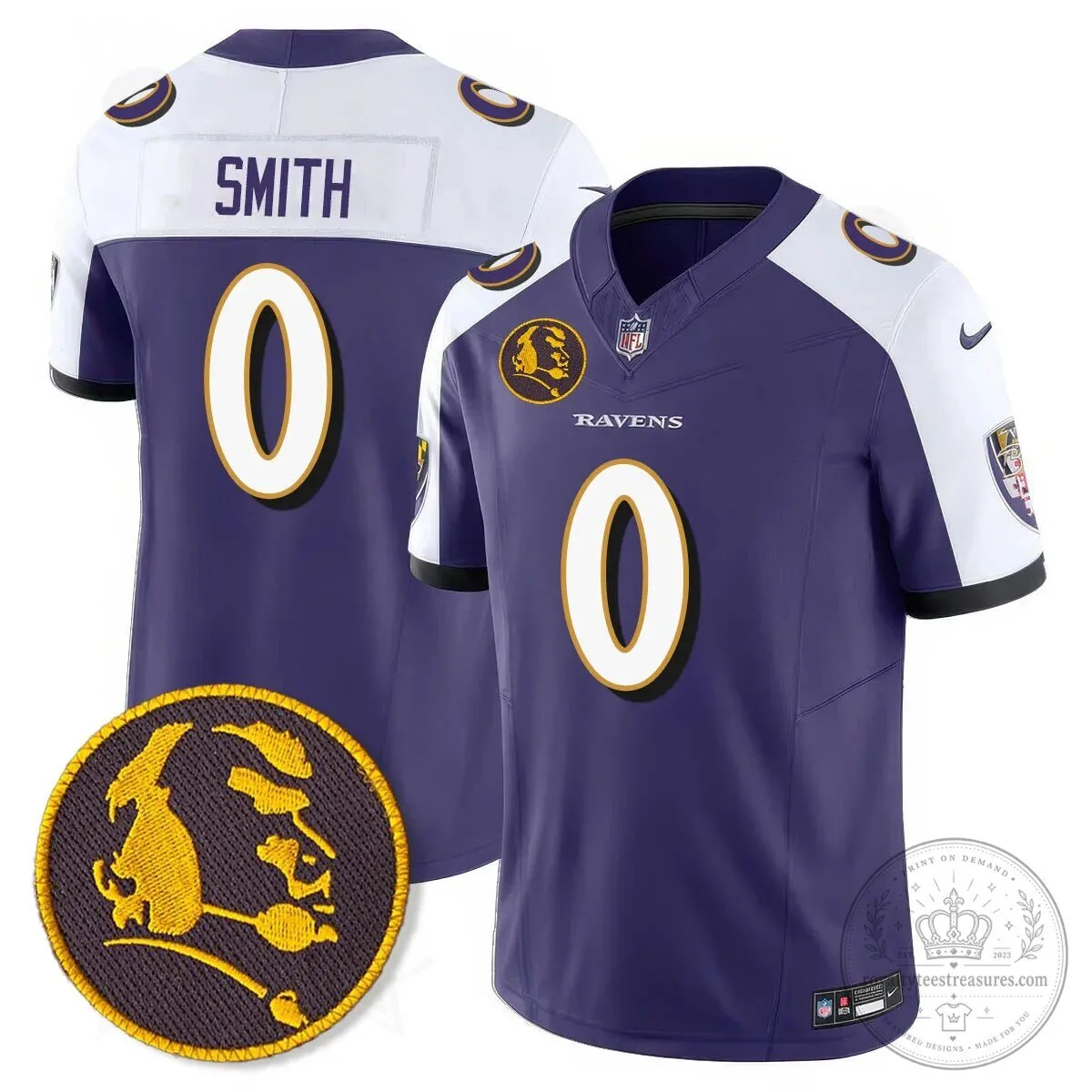 Baltimore Ravens Lamar Jackson John Madden Patch Black Football Jersey 38 Baltimore Ravens Lamar Jackson John Madden Patch Black Football Jersey