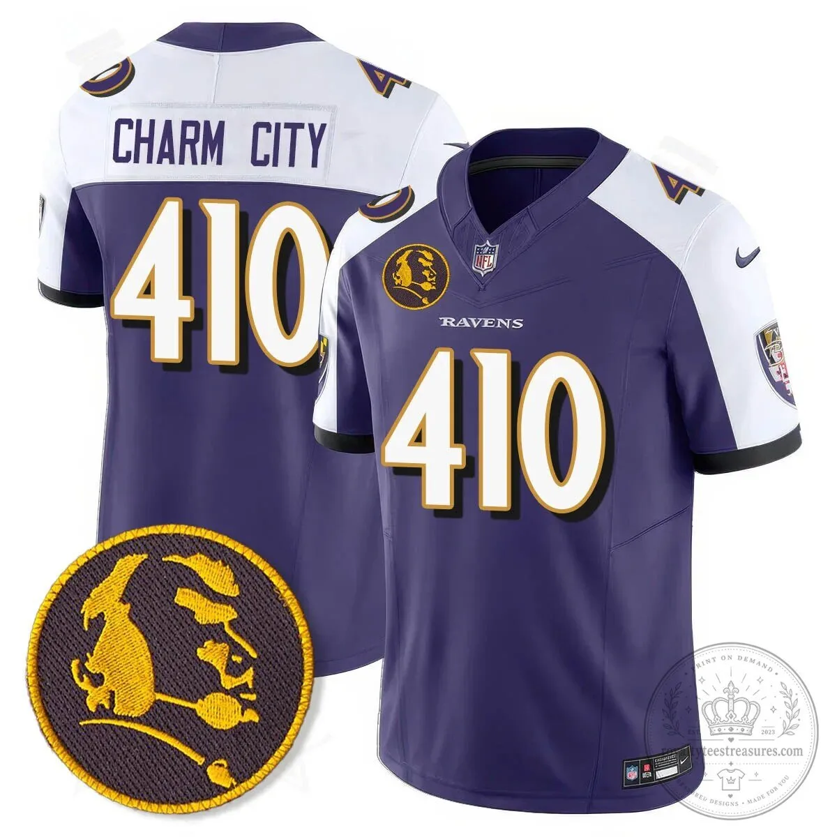Baltimore Ravens Lamar Jackson John Madden Patch Black Football Jersey 39 Baltimore Ravens Lamar Jackson John Madden Patch Black Football Jersey