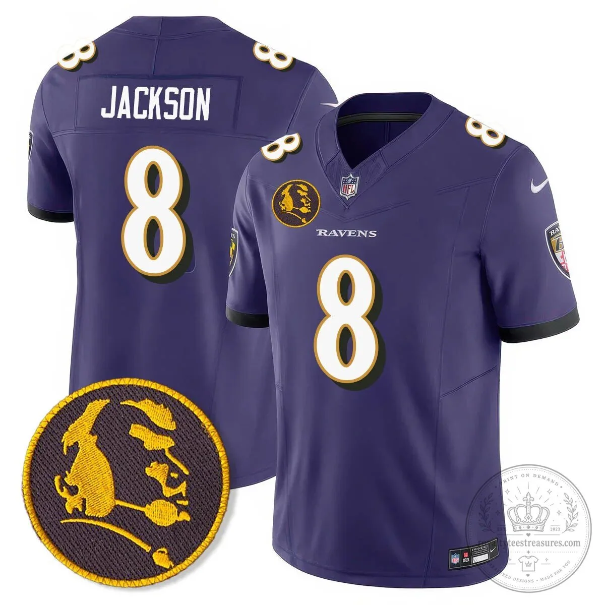 Baltimore Ravens Lamar Jackson John Madden Patch Black Football Jersey 40 Baltimore Ravens Lamar Jackson John Madden Patch Black Football Jersey