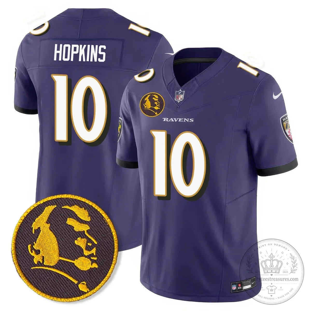 Baltimore Ravens Lamar Jackson John Madden Patch Black Football Jersey 43 Baltimore Ravens Lamar Jackson John Madden Patch Black Football Jersey