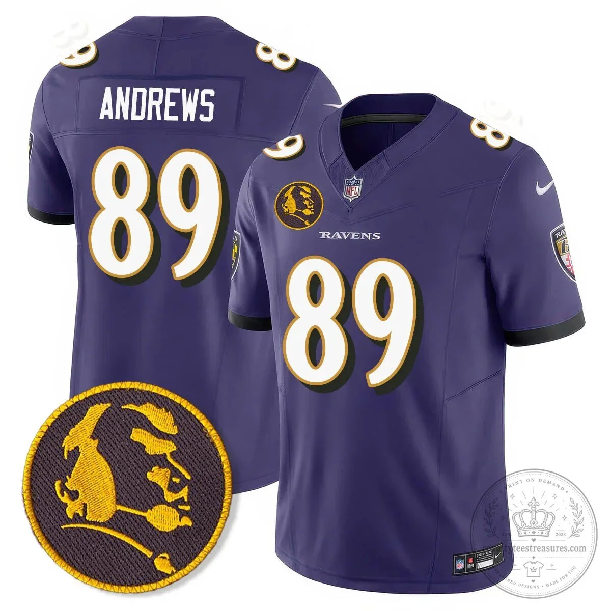 Baltimore Ravens Lamar Jackson John Madden Patch Black Football Jersey 44 Baltimore Ravens Lamar Jackson John Madden Patch Black Football Jersey