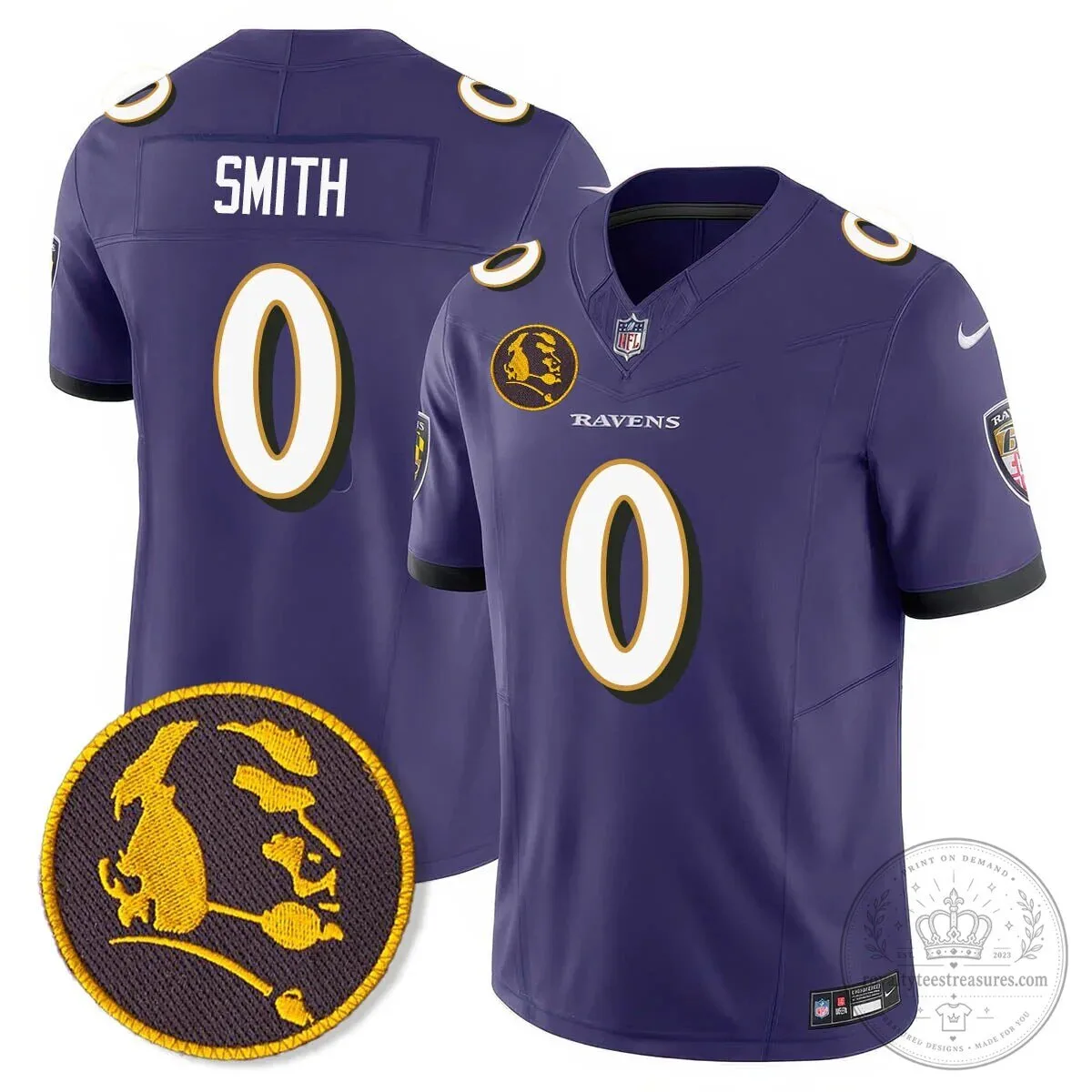 Baltimore Ravens Lamar Jackson John Madden Patch Black Football Jersey 45 Baltimore Ravens Lamar Jackson John Madden Patch Black Football Jersey