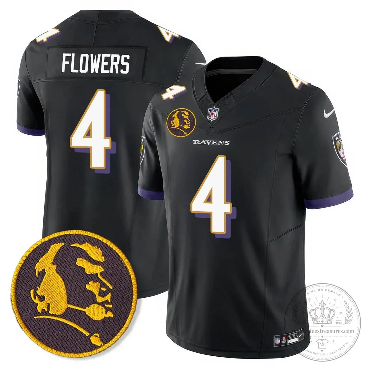 Baltimore Ravens Lamar Jackson John Madden Patch Black Football Jersey 48 Baltimore Ravens Lamar Jackson John Madden Patch Black Football Jersey