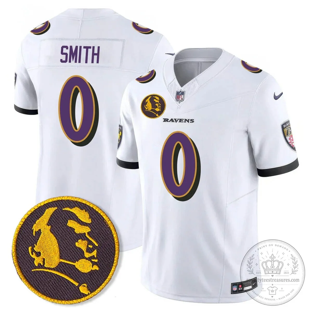 Baltimore Ravens Lamar Jackson John Madden Patch Black Football Jersey 58 Baltimore Ravens Lamar Jackson John Madden Patch Black Football Jersey