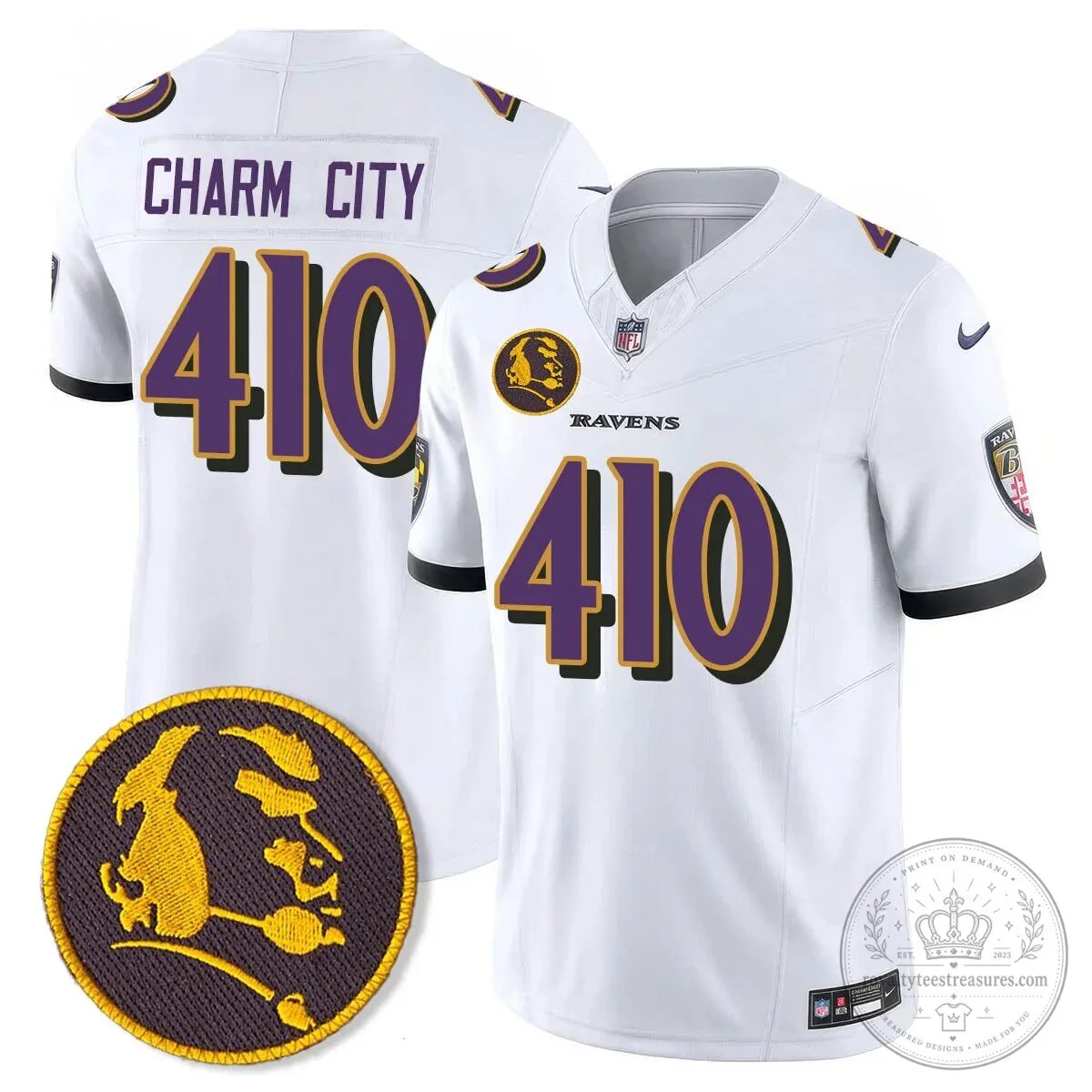 Baltimore Ravens Lamar Jackson John Madden Patch Black Football Jersey 59 Baltimore Ravens Lamar Jackson John Madden Patch Black Football Jersey
