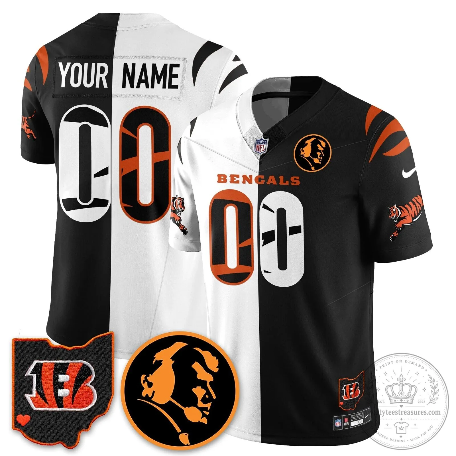 John Madden Cincinnati Bengals Black Custom Football Jersey 9 John Madden Cincinnati Bengals Black Custom Football Jersey