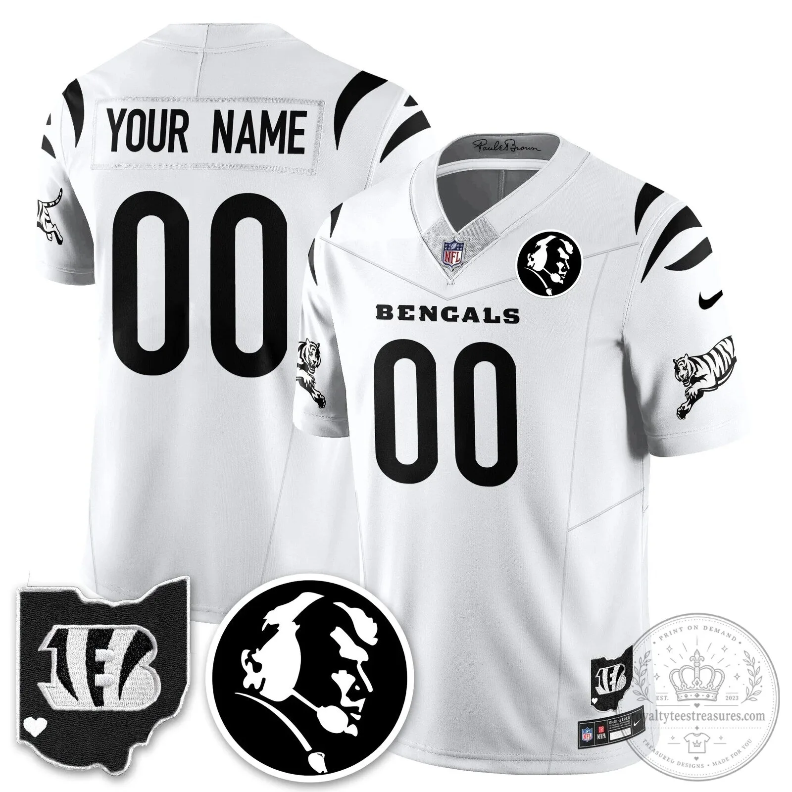 John Madden Cincinnati Bengals Black Custom Football Jersey 13 John Madden Cincinnati Bengals Black Custom Football Jersey