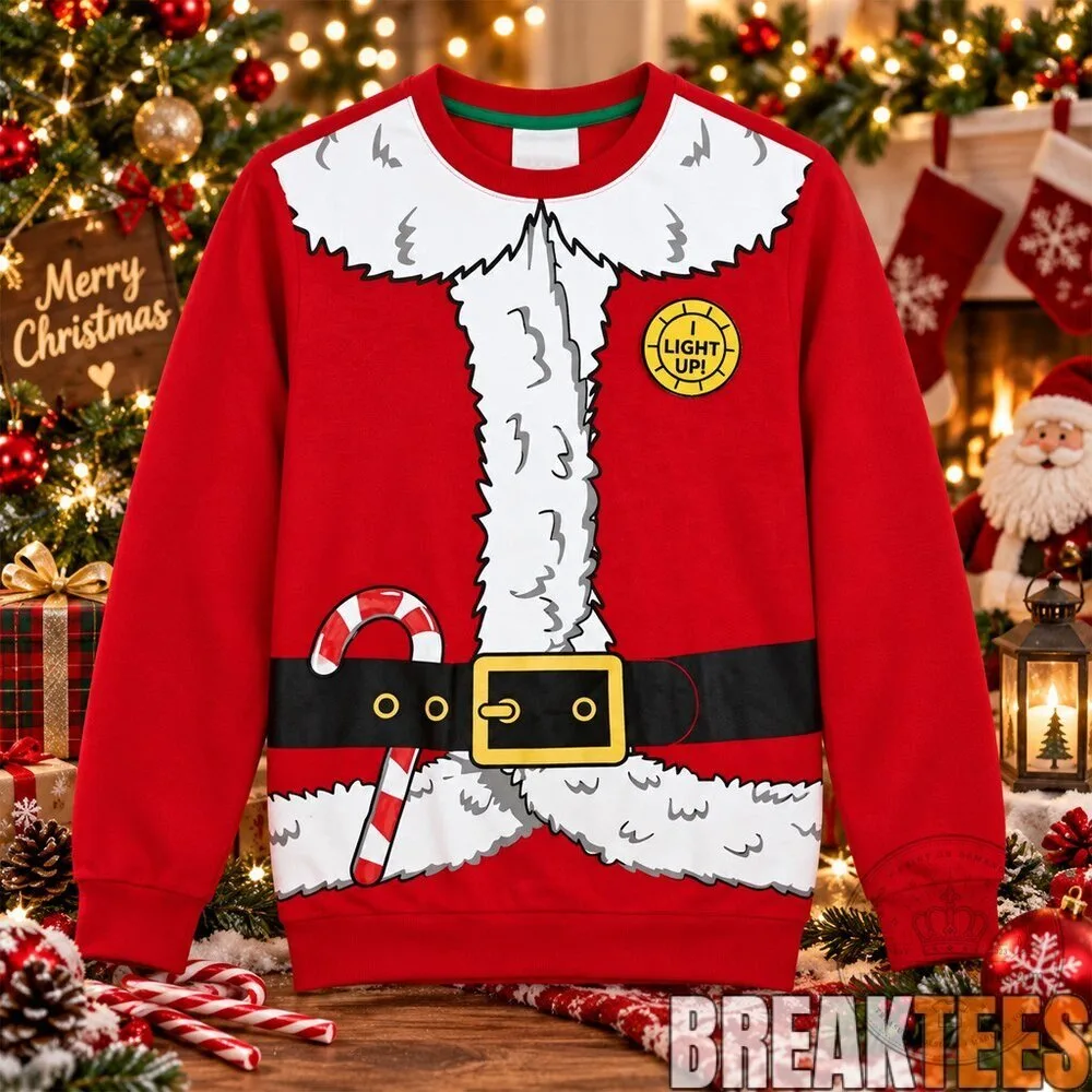 Santa Claus Christmas Light Up Ugly Sweater Holiday Sweatshirt 4 Santa Claus Christmas Light Up Ugly Sweater Holiday Sweatshirt