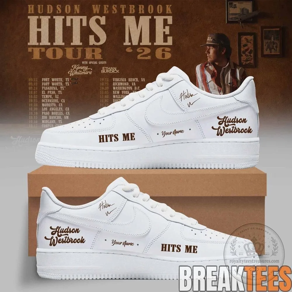 Hudson Westbrook Hits Me Tour 2026 Custom Name White Sneakers