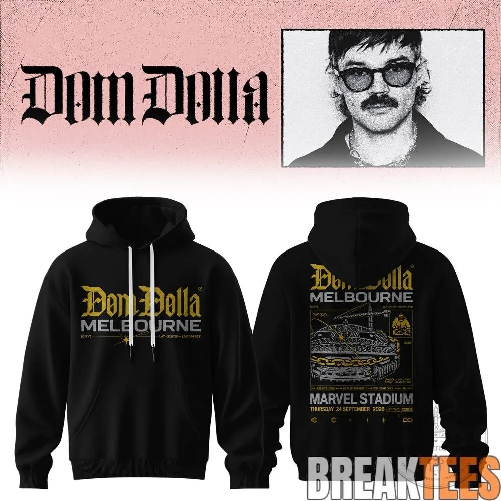 Dom Dolla Melbourne Marvel Stadium Tour 2026 Black Hoodie