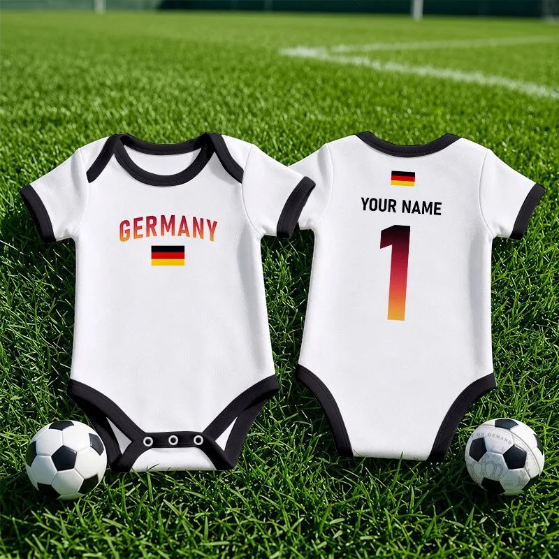 Germany Football Team Baby Romper with Custom Name and Number