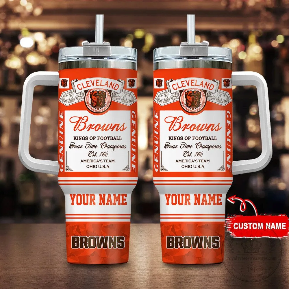 Cleveland Browns Football Personalized Tumbler with Handle