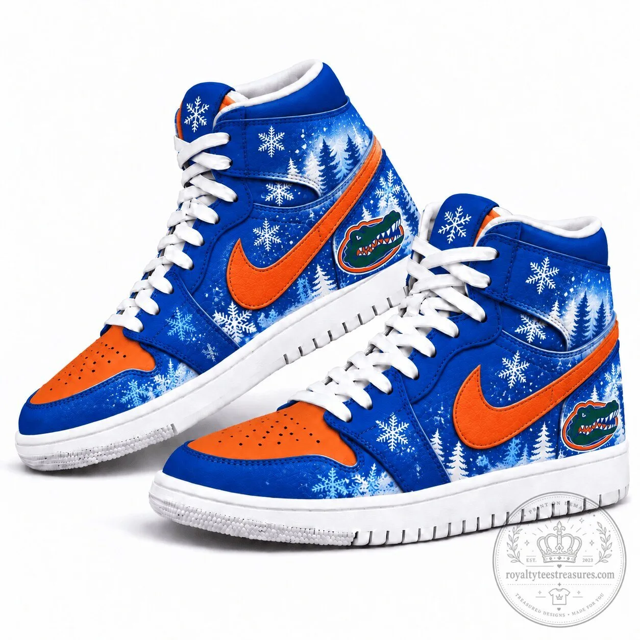 Florida Gators Christmas Snowflakes Winter Forest High-Top Shoes