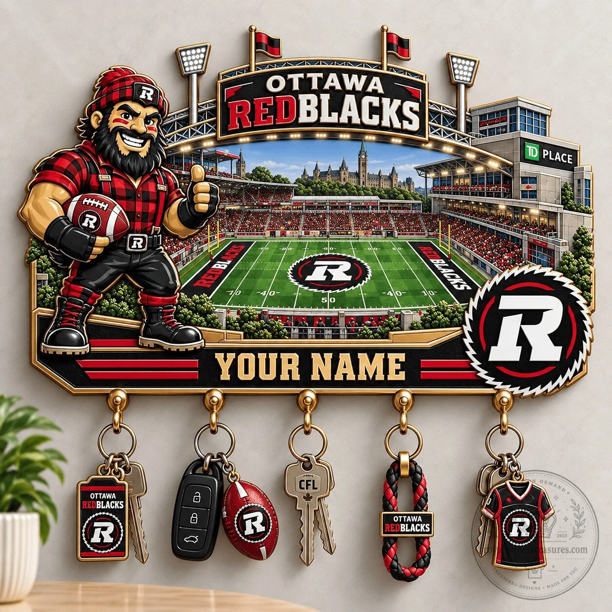 Ottawa Redblacks Canadian Football League Stadium Custom Name Key Holder