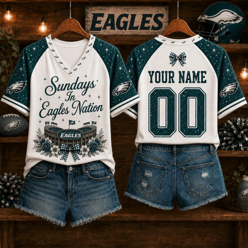 Philadelphia Eagles Fan Shirt Custom Name Number Sundays In Eagles Nation