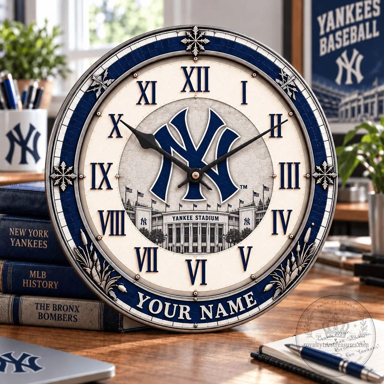 New York Yankees Baseball Team Stadium Personalized Wall Clock