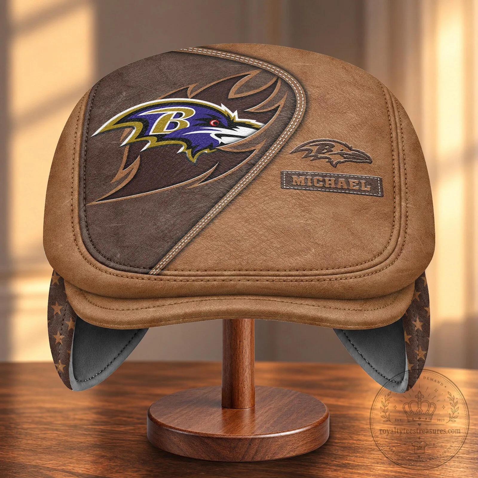 Baltimore Ravens NFL Flat Cap with Foldable Ear Flaps 7 Baltimore Ravens NFL Flat Cap with Foldable Ear Flaps