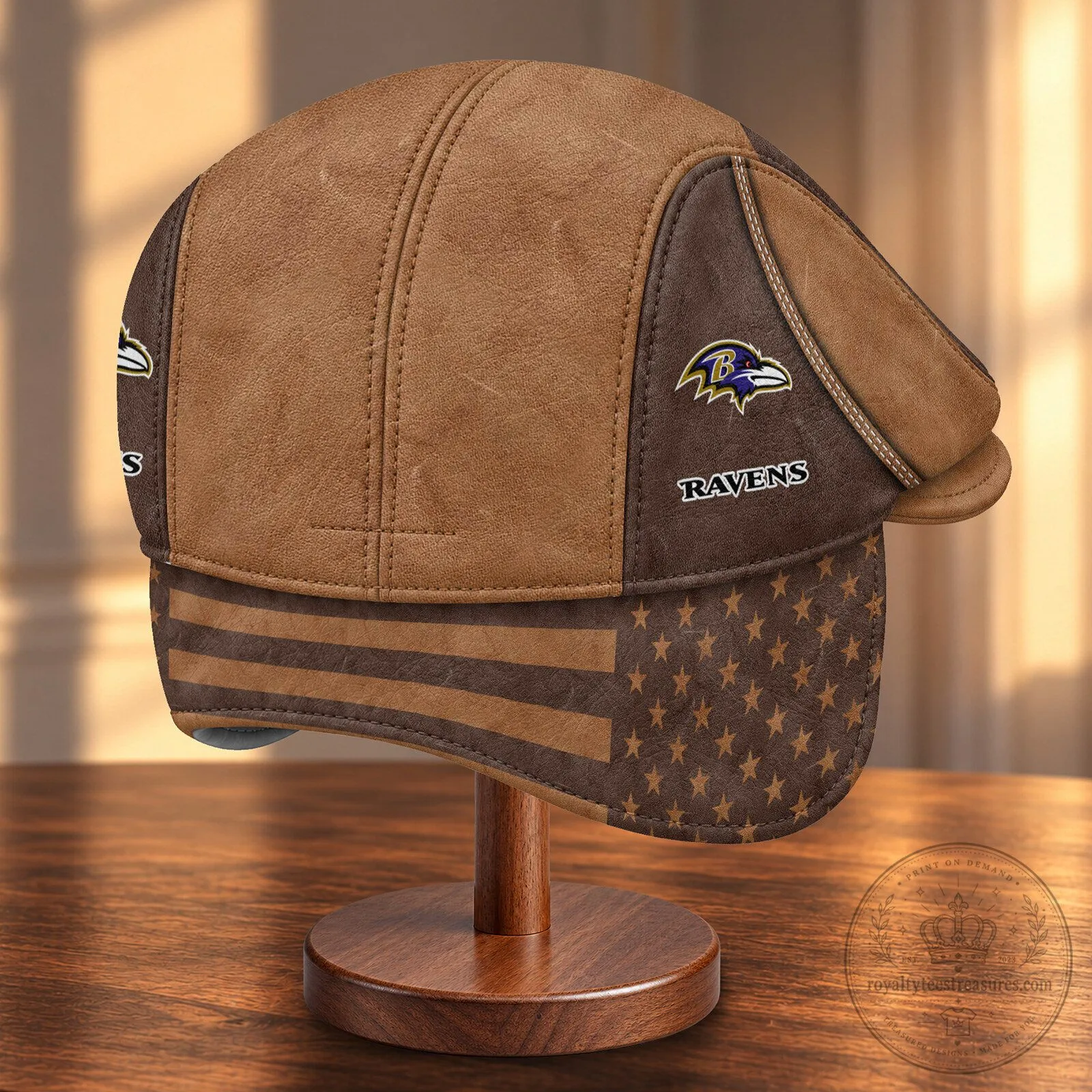 Baltimore Ravens NFL Flat Cap with Foldable Ear Flaps 8 Baltimore Ravens NFL Flat Cap with Foldable Ear Flaps