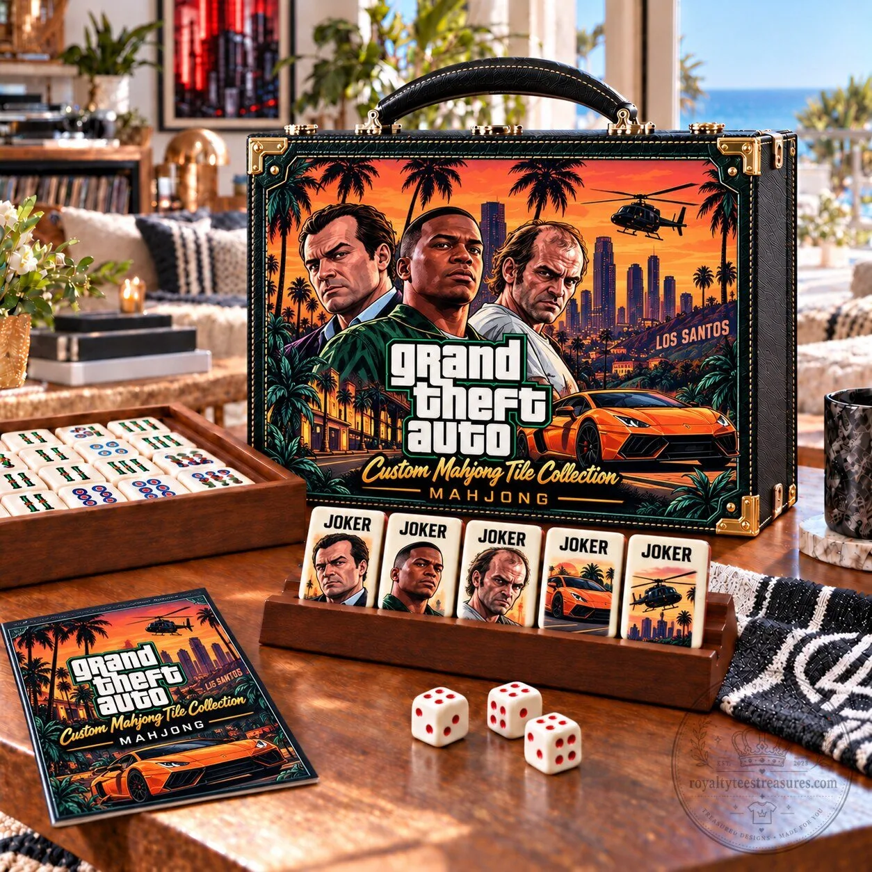 Grand Theft Auto Custom Mahjong Tile Collection Game Set
