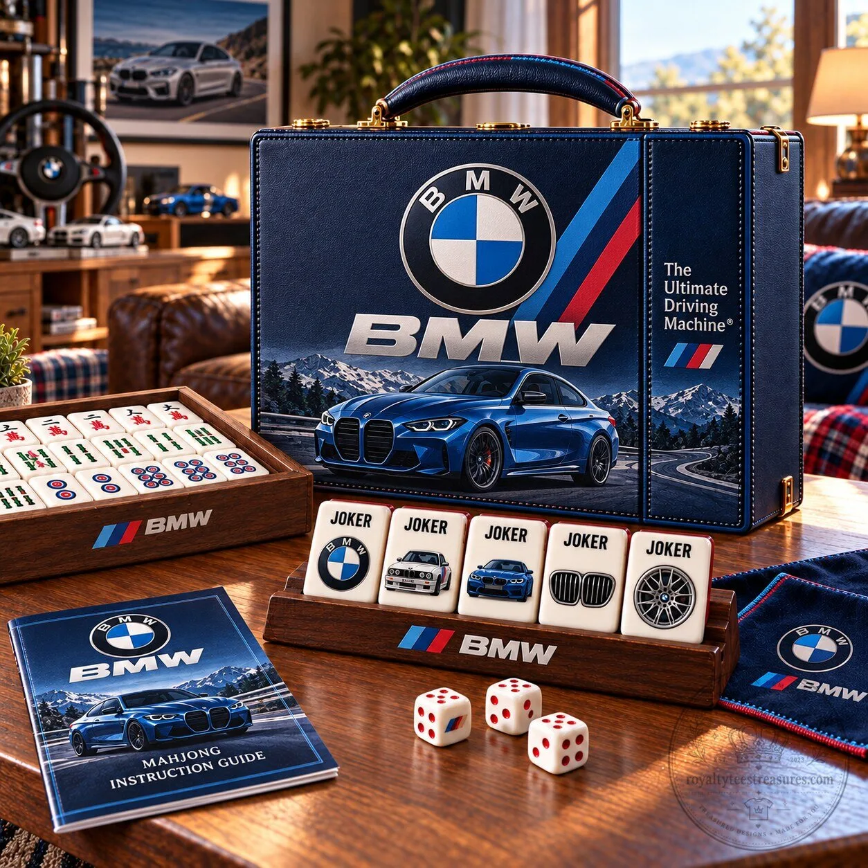 BMW Mahjong Game Set with Instruction Guide and Dice
