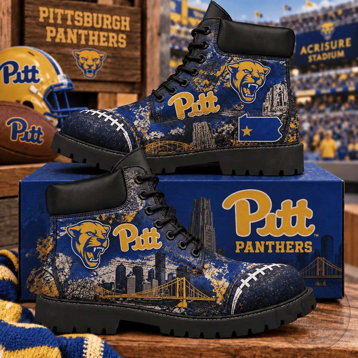Pittsburgh Panthers Football Team High-Top Boots