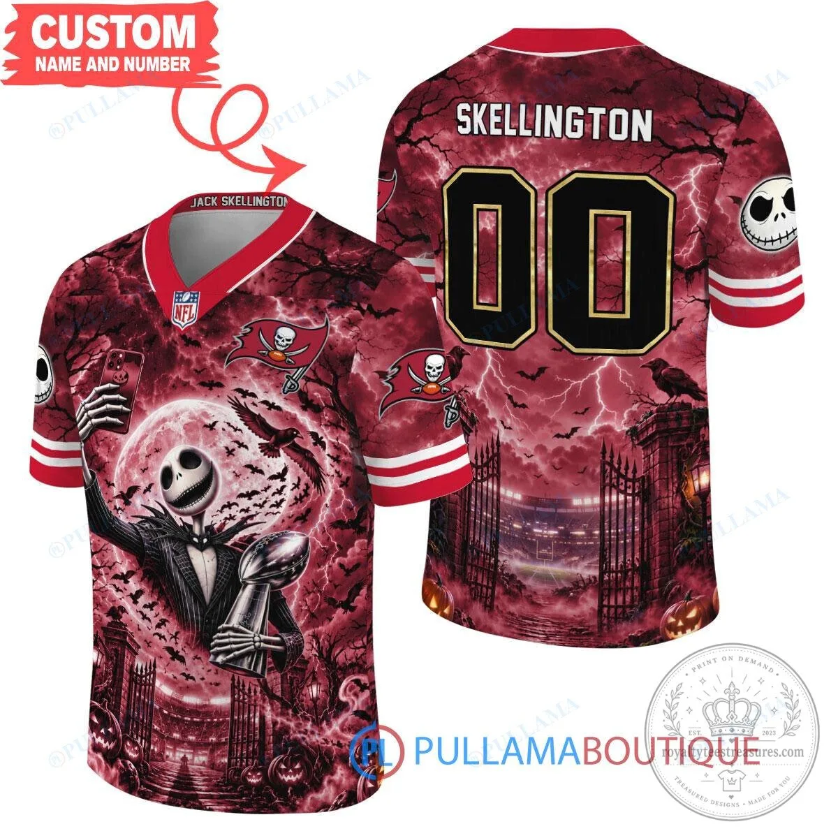 Tampa Bay Buccaneers Jack Skellington Halloween Football Jersey