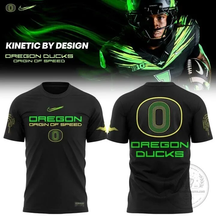 Oregon Ducks Origin of Speed Football Team Black Athletic T-Shirt