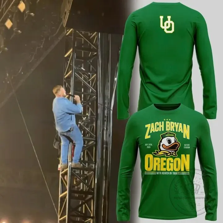 Zach Bryan Oregon Ducks Football With Heaven On Tour Long Sleeve T-Shirt