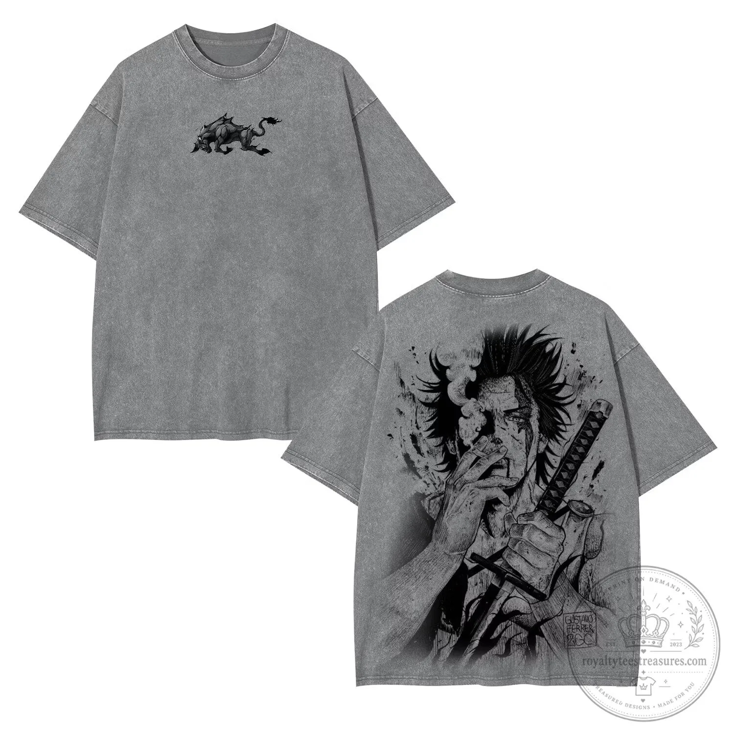 Black Clover Yami Sukehiro Anime Inspired Vintage Washed T-Shirt