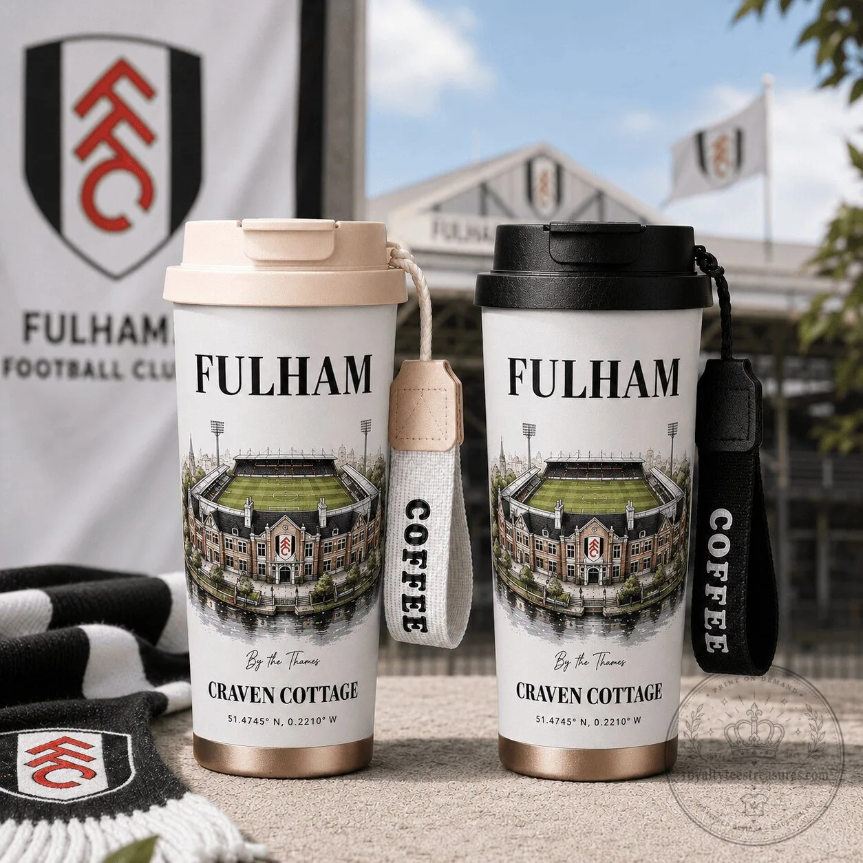 Fulham Football Club Craven Cottage Stadium Insulated Coffee Tumbler