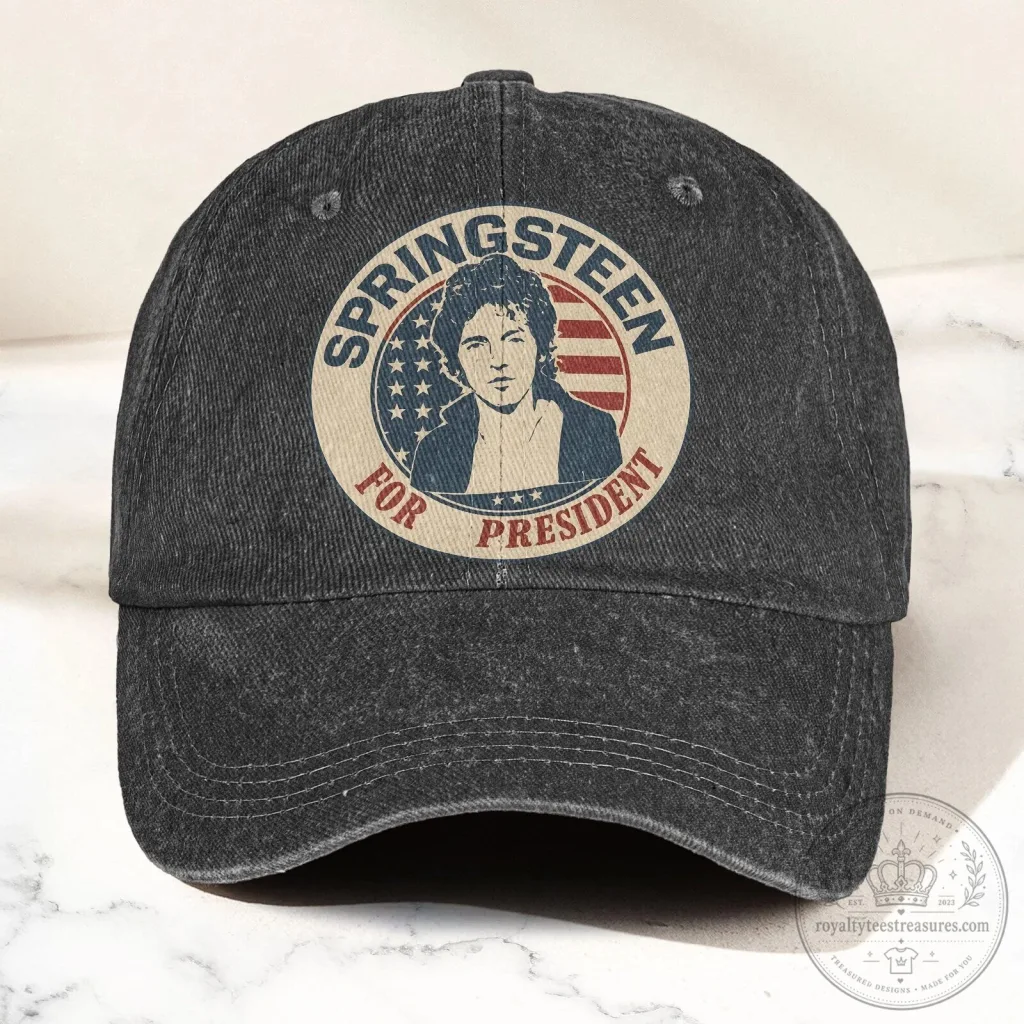 Bruce Springsteen For President Vintage Washed Denim Cap Hat Bruce Springsteen For President Vintage Washed Denim Cap Hat