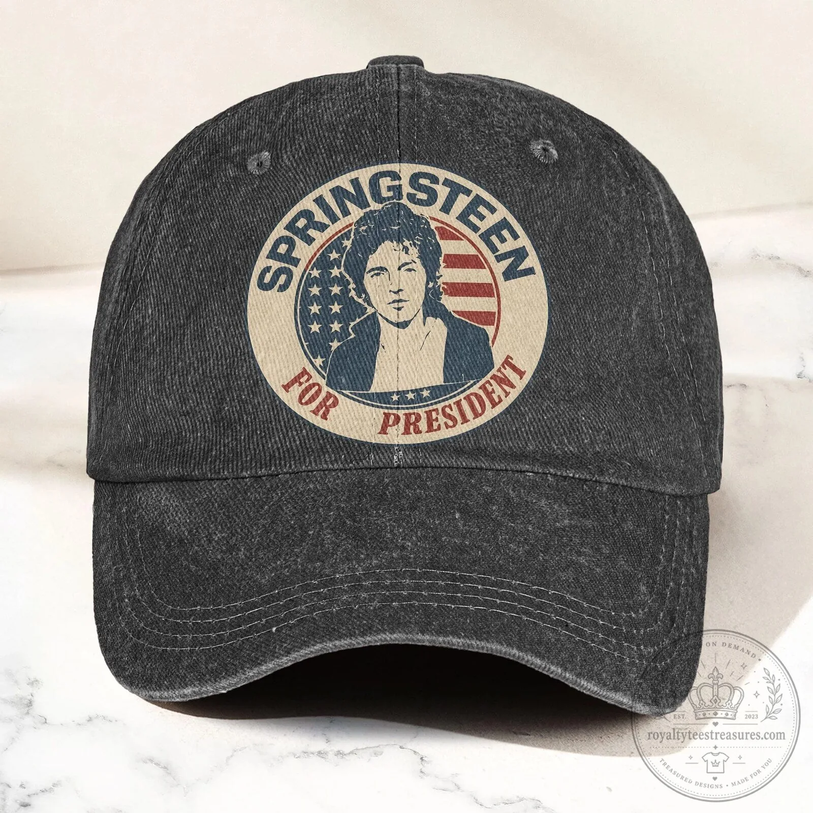Bruce Springsteen For President Vintage Washed Denim Cap Hat