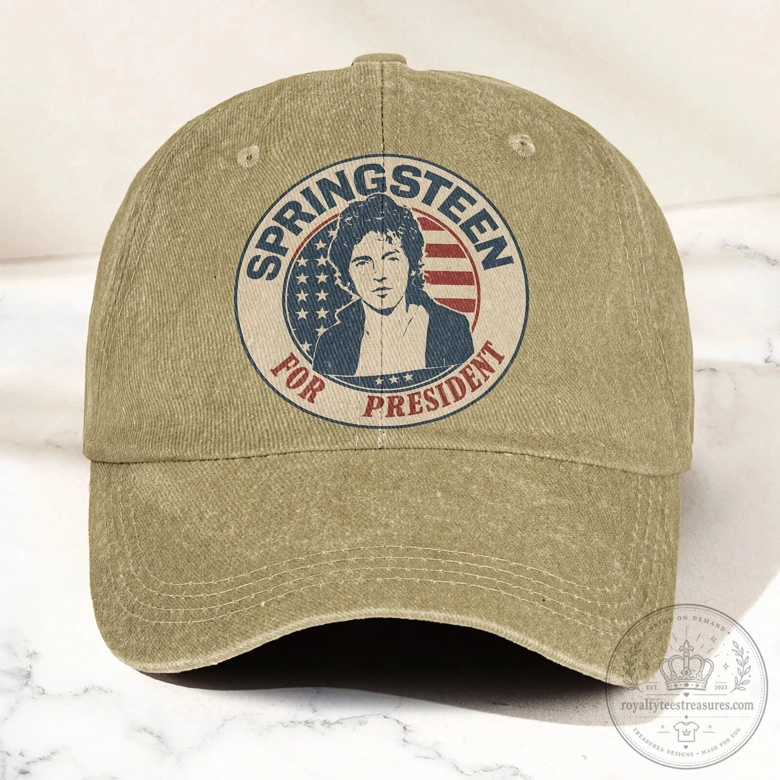 Bruce Springsteen For President Vintage Washed Denim Cap Hat 12 Bruce Springsteen For President Vintage Washed Denim Cap Hat