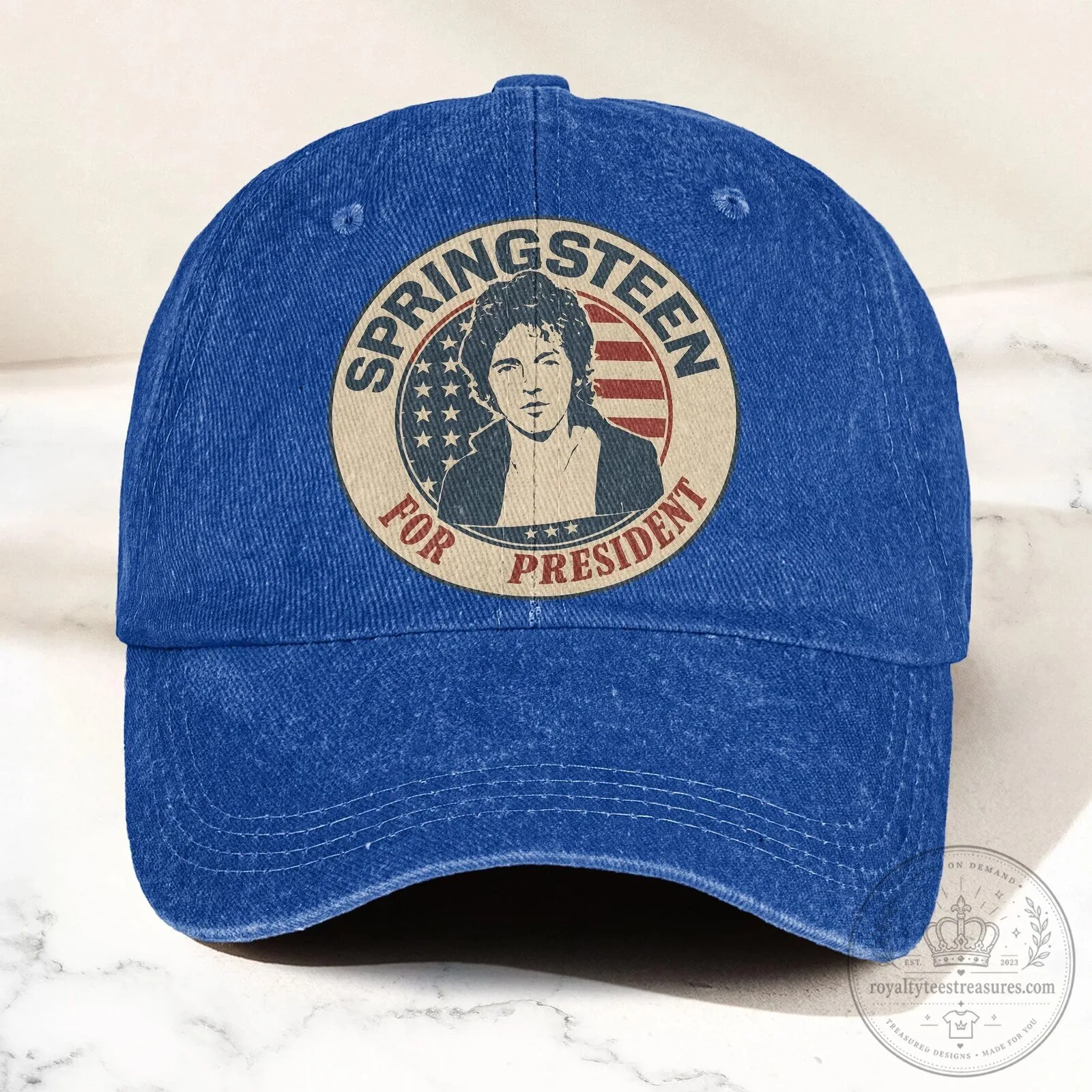 Bruce Springsteen For President Vintage Washed Denim Cap Hat 13 Bruce Springsteen For President Vintage Washed Denim Cap Hat