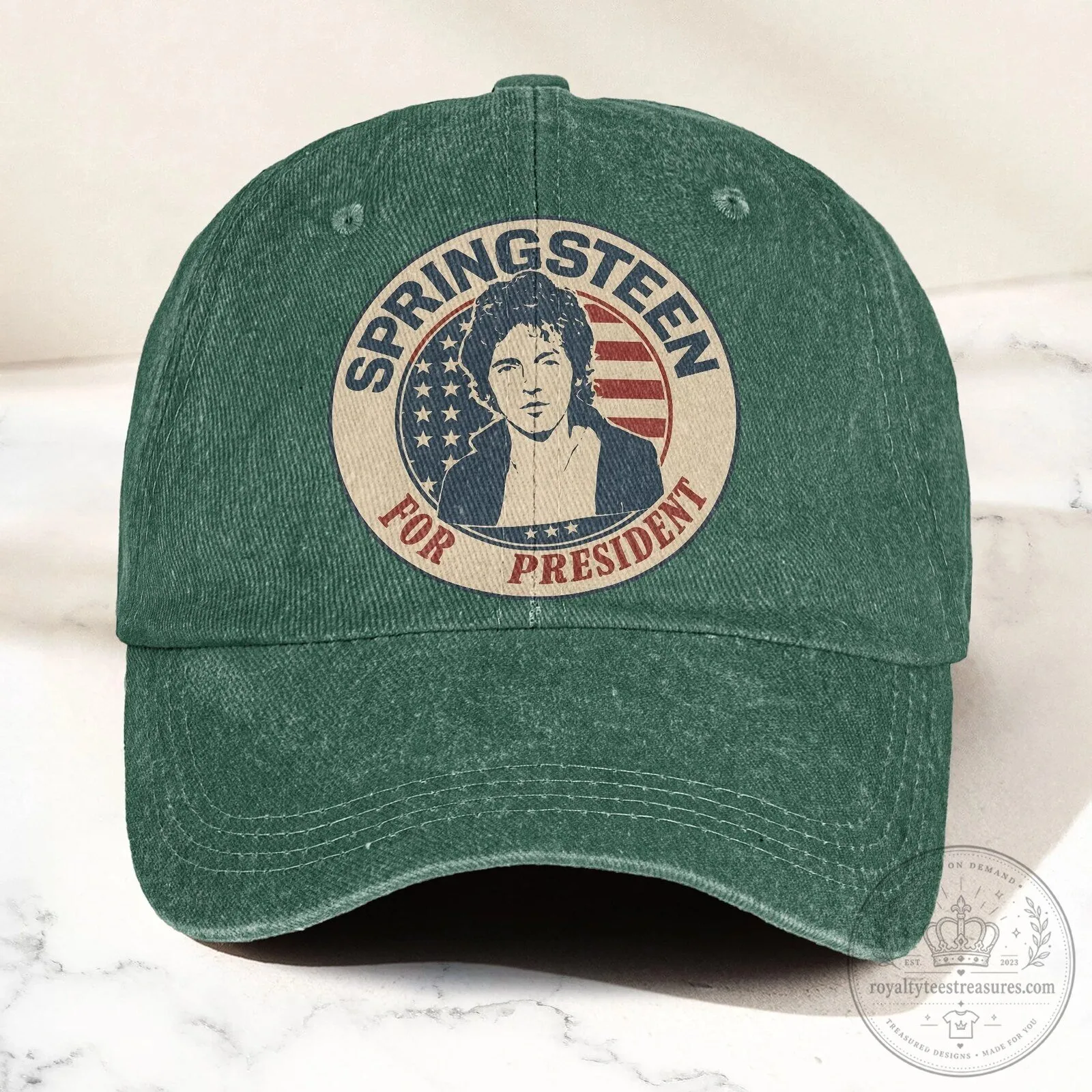 Bruce Springsteen For President Vintage Washed Denim Cap Hat 14 Bruce Springsteen For President Vintage Washed Denim Cap Hat