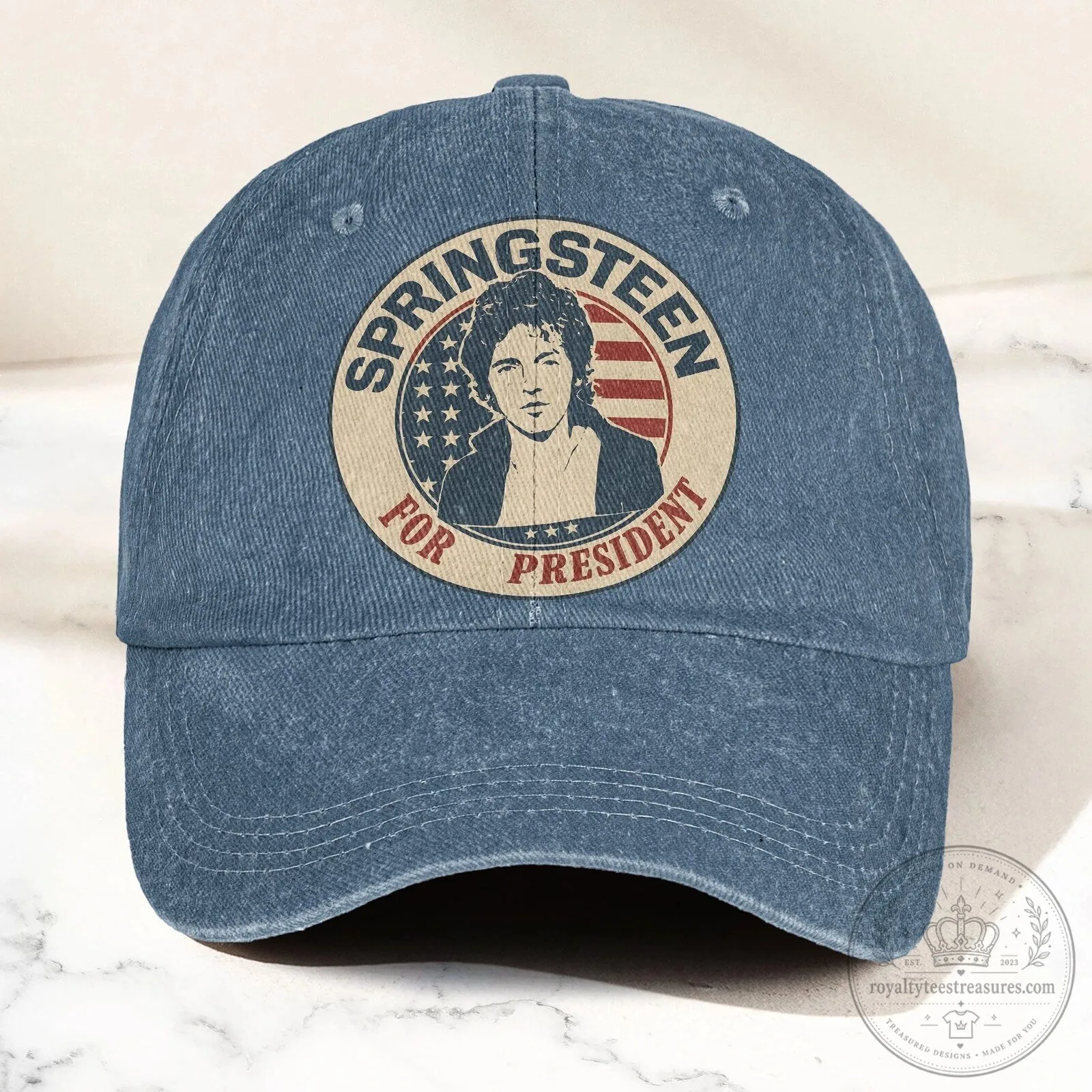Bruce Springsteen For President Vintage Washed Denim Cap Hat 16 Bruce Springsteen For President Vintage Washed Denim Cap Hat