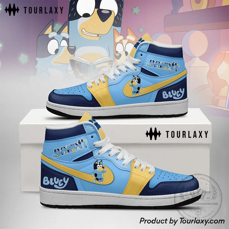 Bluey Cartoon Bandit Heeler High Top Sneakers Custom Shoes