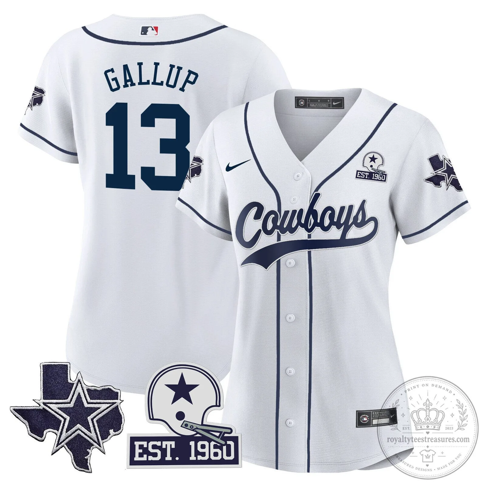 Dallas Cowboys Micah Parsons Baseball Jersey 44 Dallas Cowboys Micah Parsons Baseball Jersey