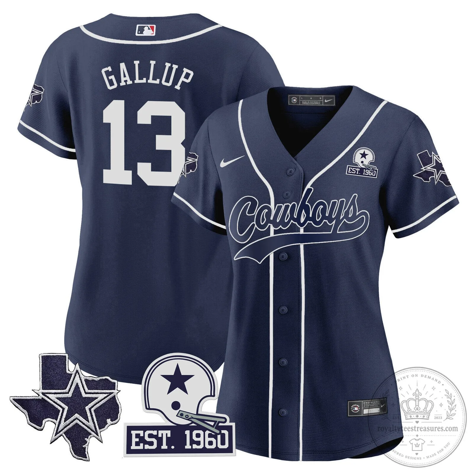 Dallas Cowboys Micah Parsons Baseball Jersey 52 Dallas Cowboys Micah Parsons Baseball Jersey
