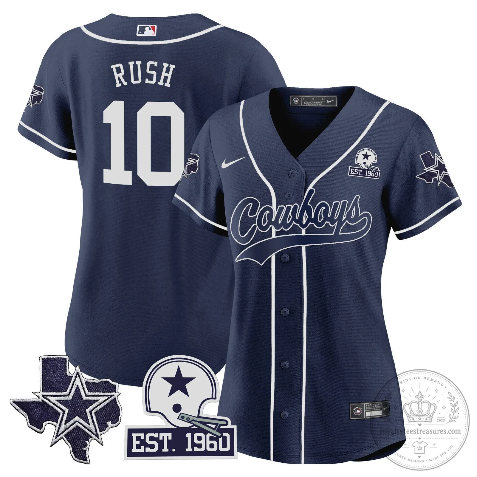 Dallas Cowboys Micah Parsons Baseball Jersey 53 Dallas Cowboys Micah Parsons Baseball Jersey