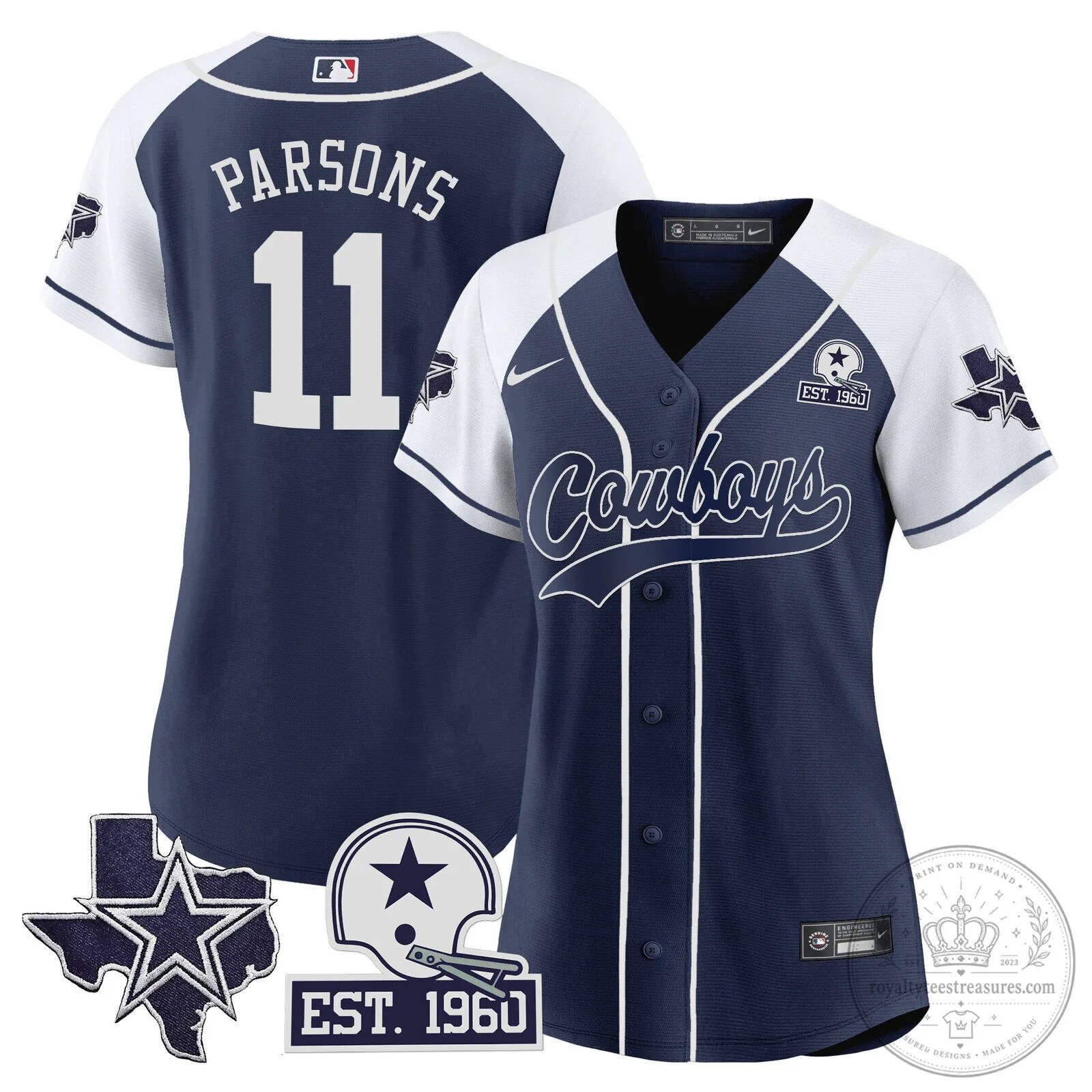 Dallas Cowboys Micah Parsons Baseball Jersey 56 Dallas Cowboys Micah Parsons Baseball Jersey
