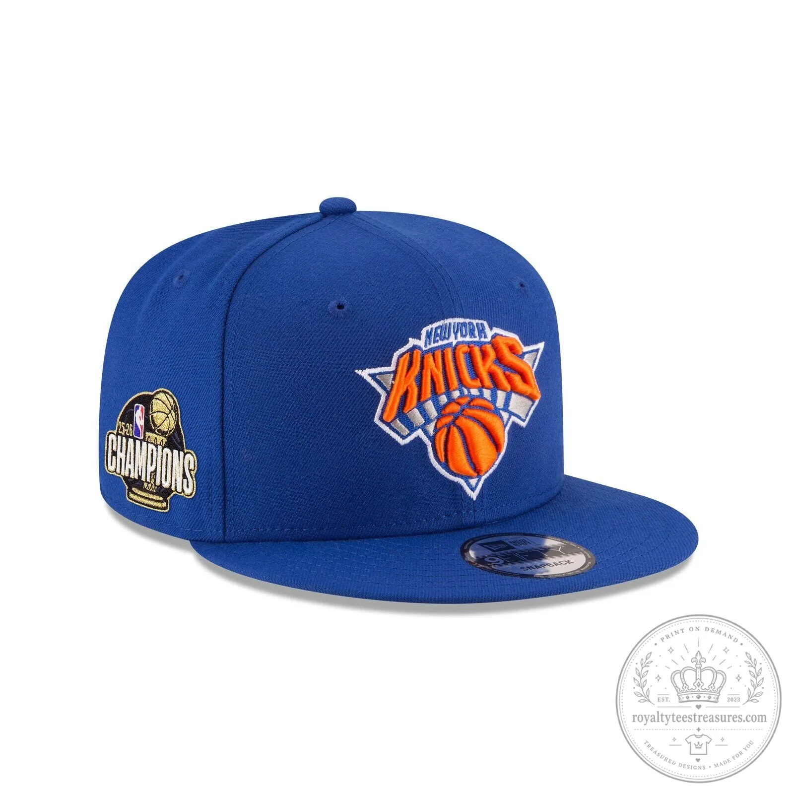 New York Knicks 2026 Champions Side Patch Blue Fitted Cap Hat