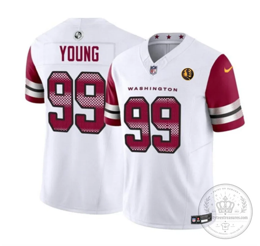 Washington Commanders Chase Young Number 99 White Football Jersey