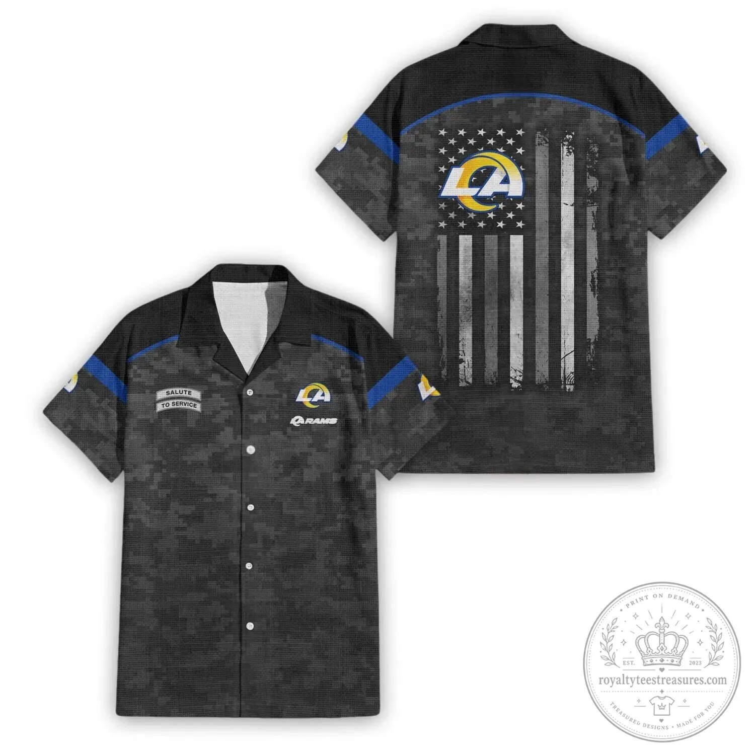 Premium Hawaiian Shirt for Los Angeles Rams Salute To Service Fans